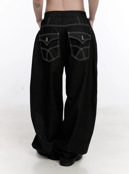 Vada Stitched Wide Leg Jeans CS530