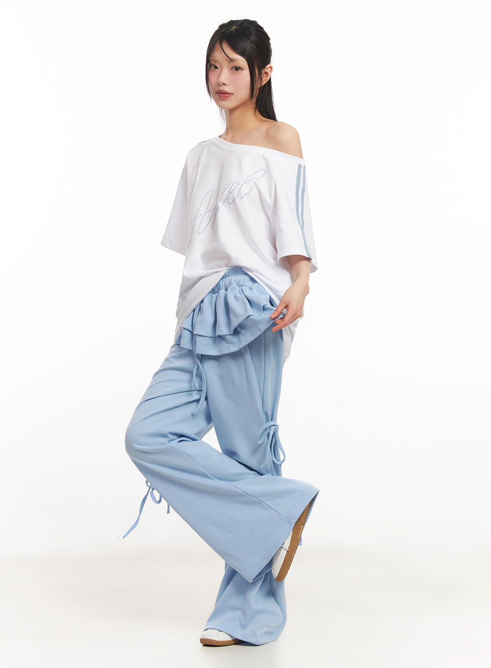 angel-stud-one-shoulder-stripe-t-shirt-iy502