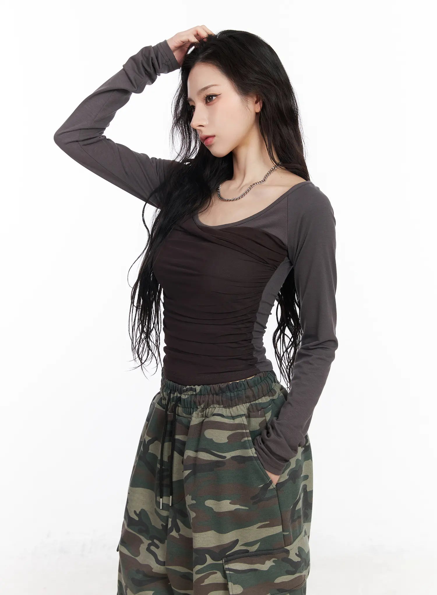 ruched-chiffon-crop-long-sleeve-top-cm518