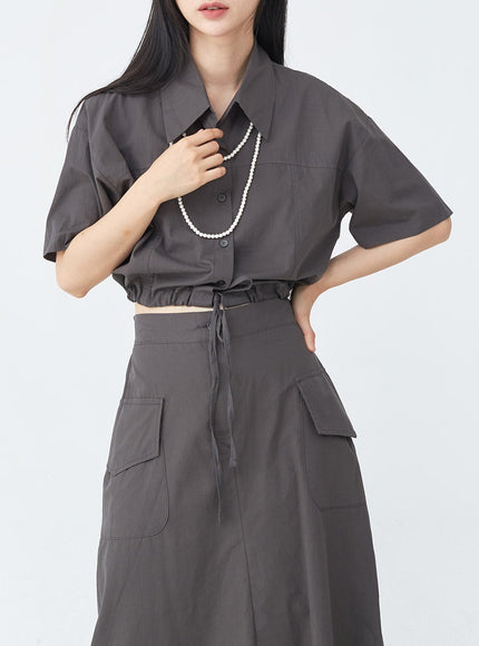 Cargo Wide Fit Long Skirt with Pocket UU1407