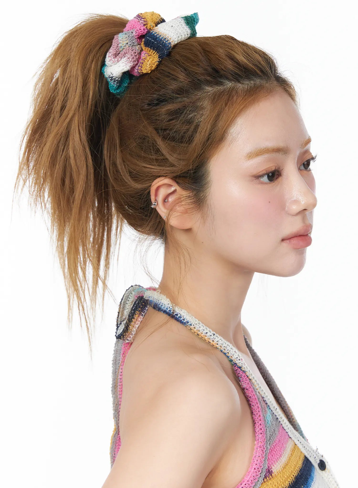 striped-knit-scrunchie-cy506