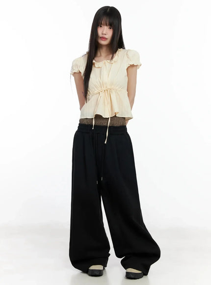 Ribbon Short Sleeve Blouse IM530