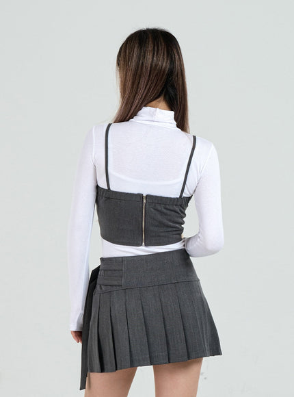 Back Zipper Crop Tank Top CO12