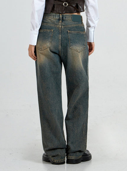Vintage Washing Wide Denim Pants CO13