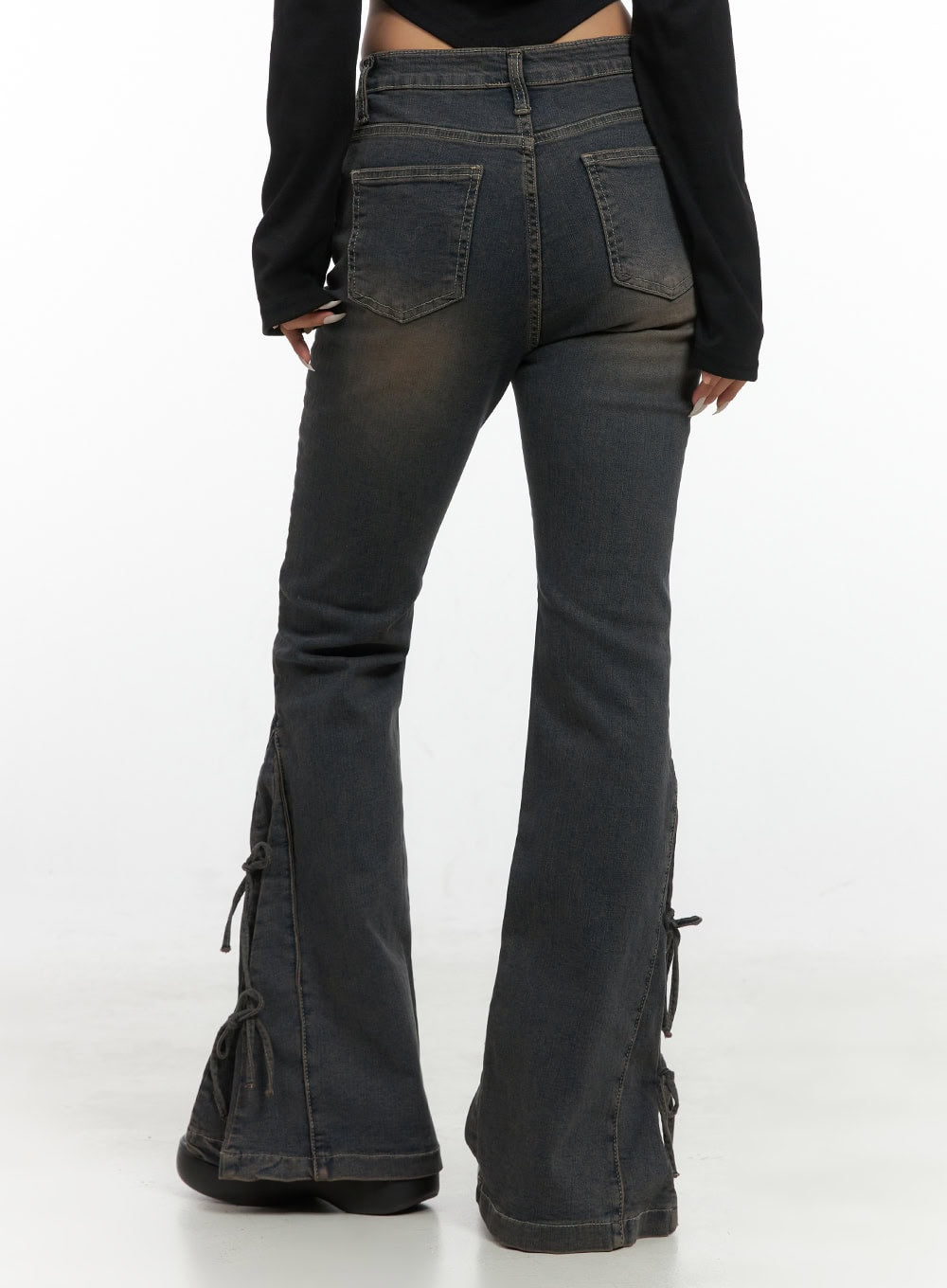 greta-ribbon-detail-spandex-bootcut-jeans-cs426