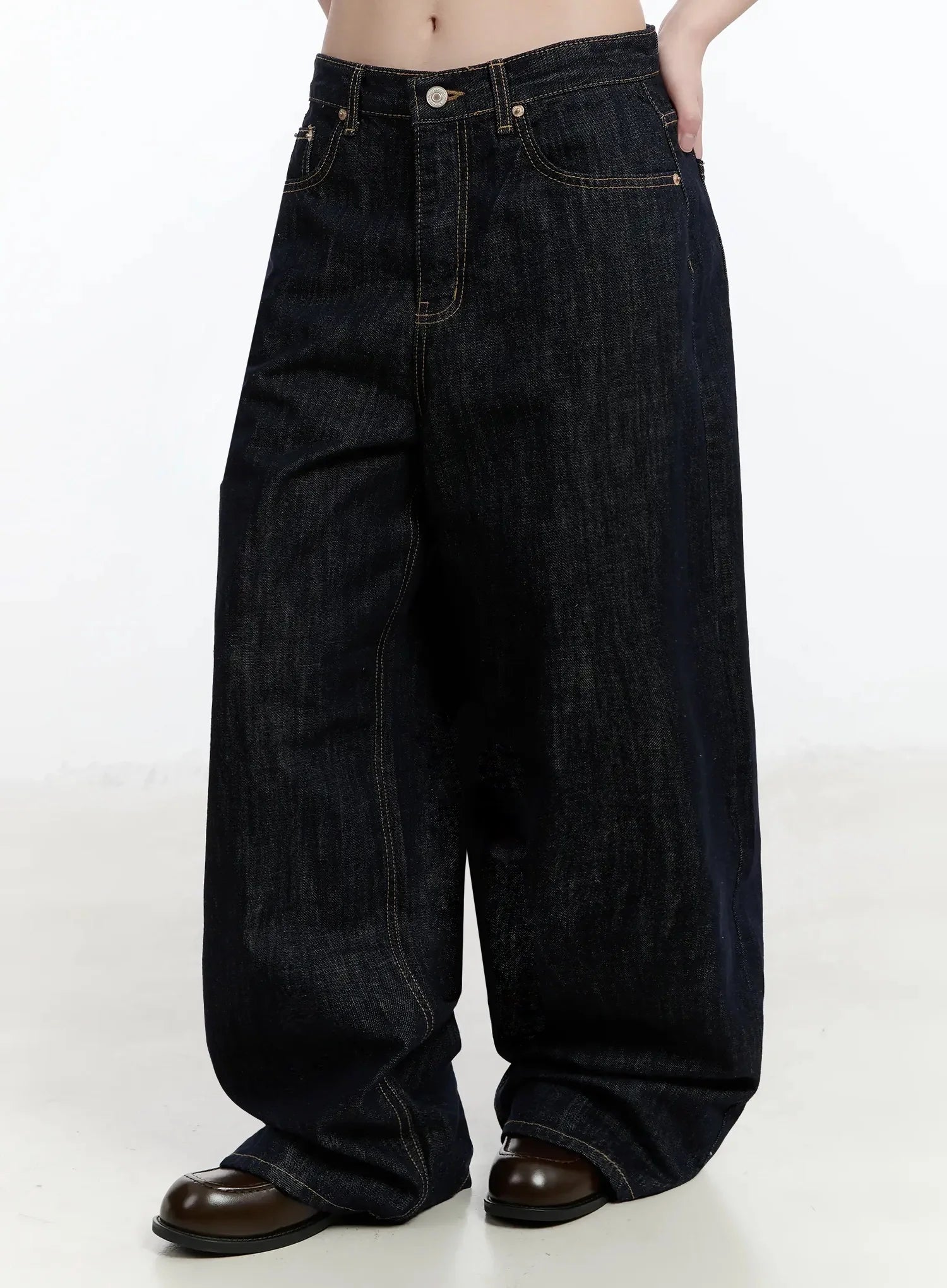 Dallas Dark Washed Wide Leg Jeans IM519