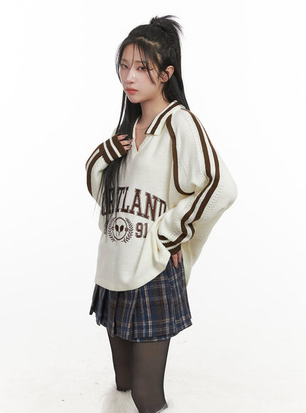 Portland Embroidered Collared Sweater CJ516