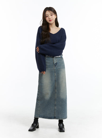 mid-waist-solid-button-washed-denim-maxi-skirt-oj411