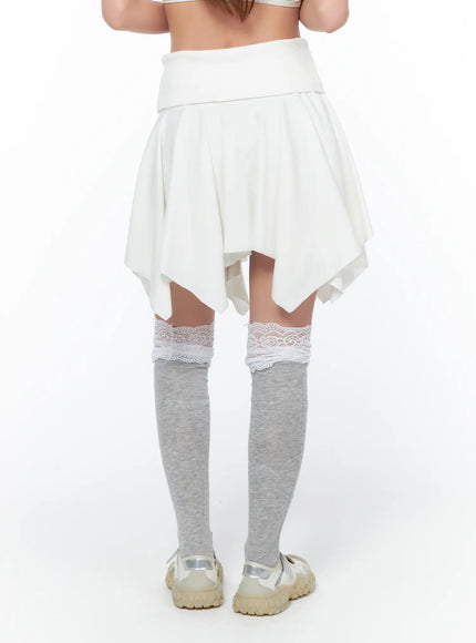 Flowy Handkerchief Hem Mini Skirt CA514