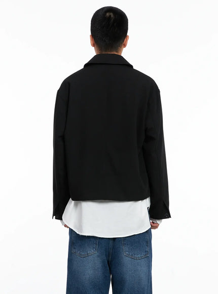 Men's Cropped Button-Up Jacket IS502