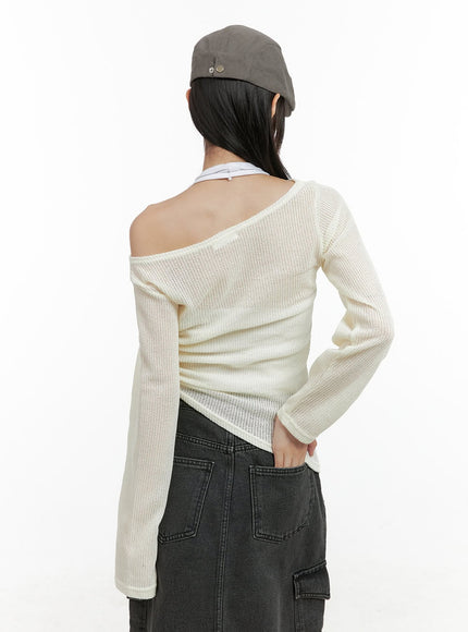 shirred-see-through-one-shoulder-top-cg426