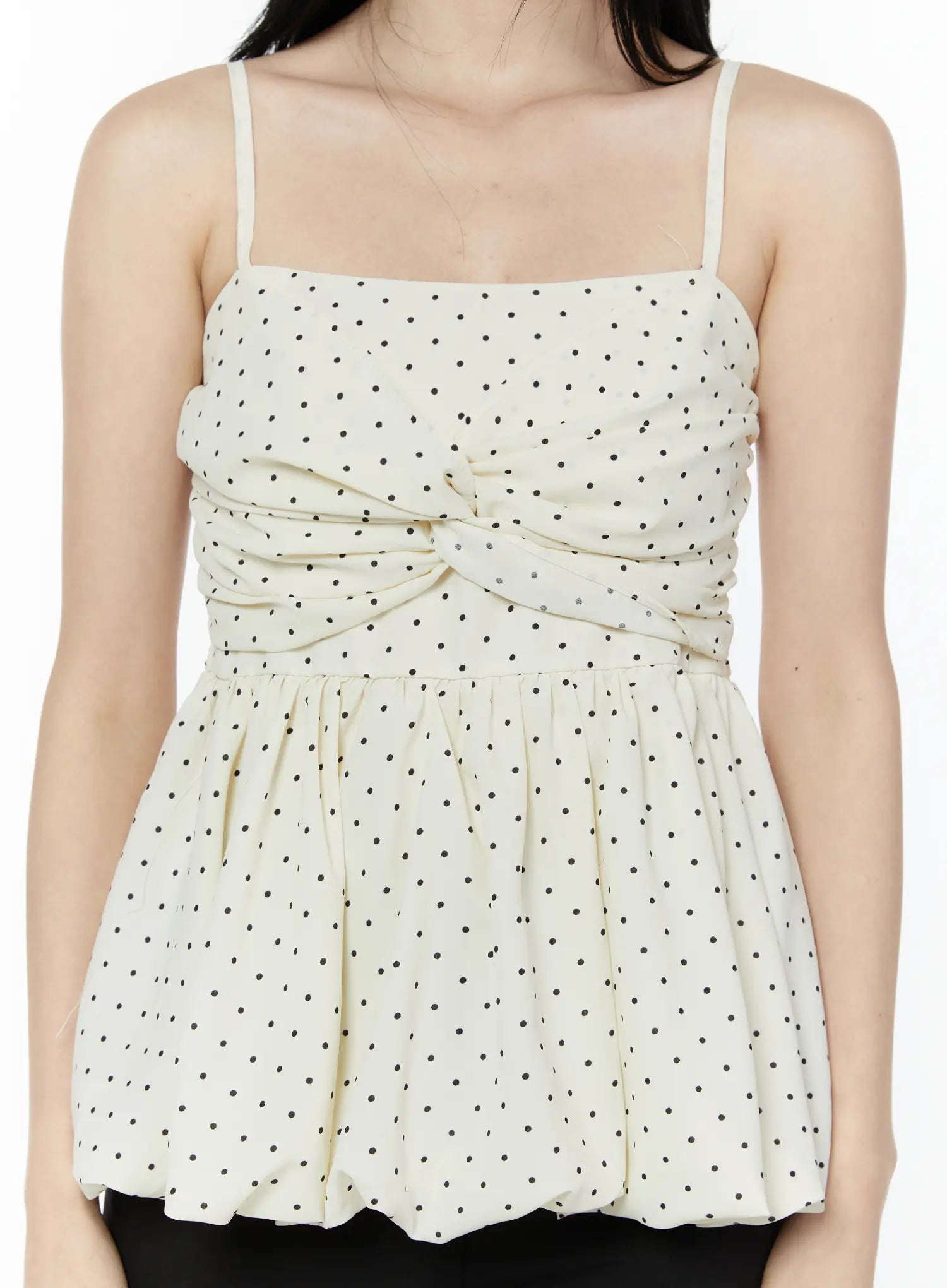 polka-dot-twist-detail-tank-top-iu505