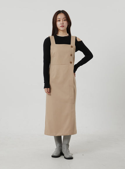 Wrapped Button Maxi Dress OF307