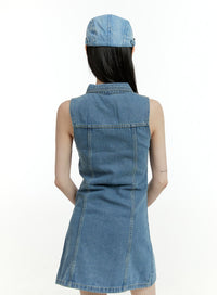 denim-collar-buttoned-sleeveless-mini-dress-cl426