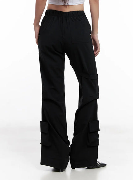 Utility Buckle Flare Pants CL518