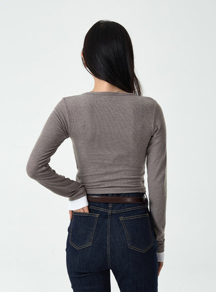 Layered Side Button Cardigan CG10