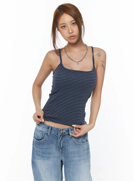 striped-sleeveless-tank-top-cu501 / Dark blue