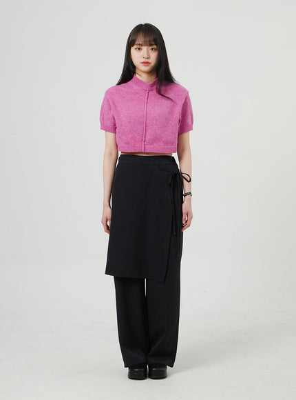 Wrapped Skirt Wide Leg Pants OF324