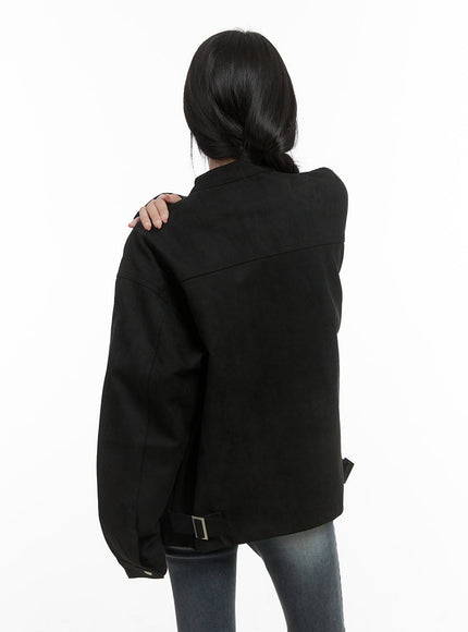 chic-solid-print-polyester-jacket-cs413