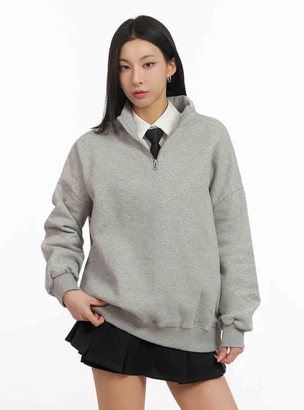 Loose-Fit Half-Zip Sweatshirt IJ503