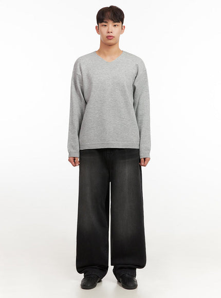 mens-essential-gray-v-neck-sweater-if517