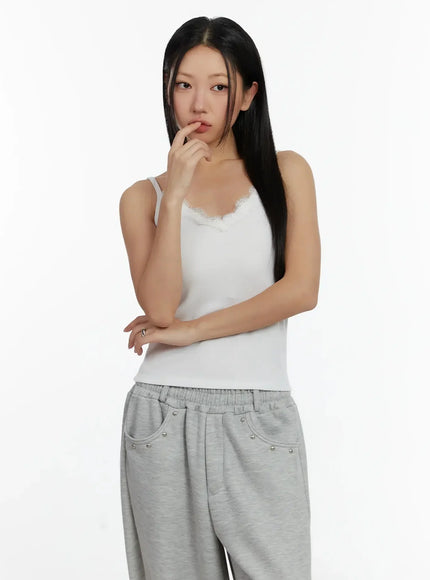 lace-v-neck-sleeveless-top-id525