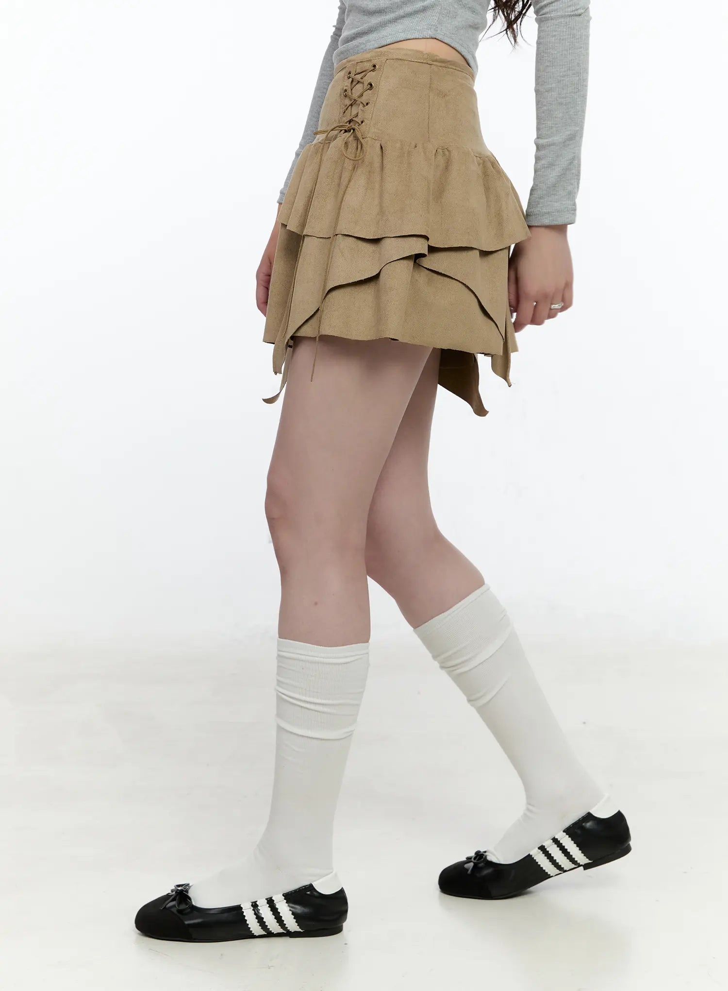 asymmetric-suede-string-tie-skirt-cn517