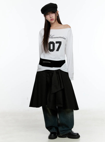 Wrap Flowy Midi Skirt CS518