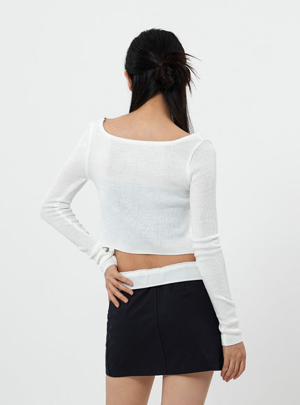 Square Knit Long Sleeve T-Shirt CS20
