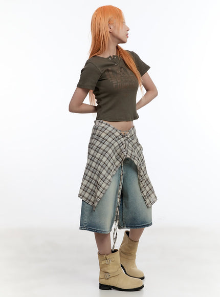 checkered-wrap-midi-skirt-cy530