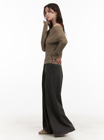 Classic Pintuck Wide-Fit Dress Pants IJ510