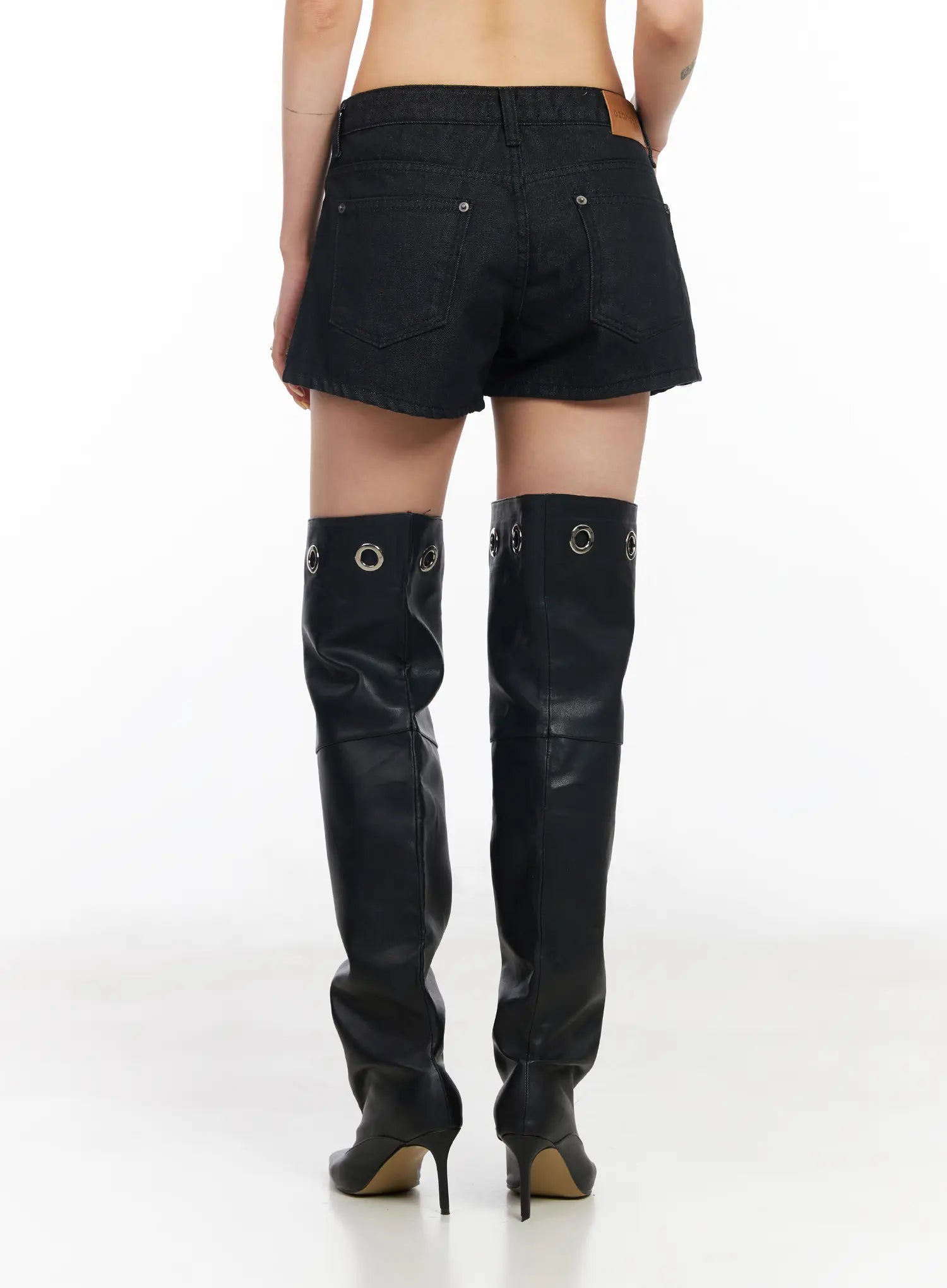 Low Waist Dark Wash Denim Shorts CM517