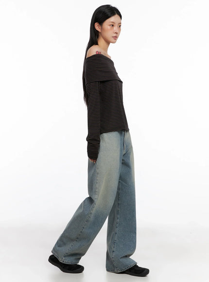 Elani Light Washed Wide Leg Jeans IS508