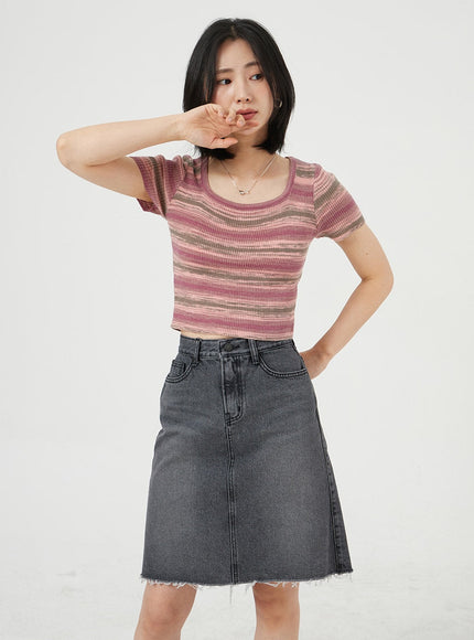 Midi Denim Skirt OM328