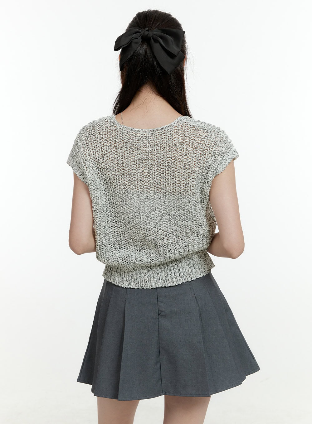 knitted-v-neck-short-sleeve-cardigan-ol430