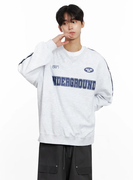 Men's Graphic V-Neck Sweatshirt IO516