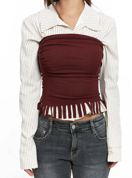 ruched-fringe-tube-top-co513