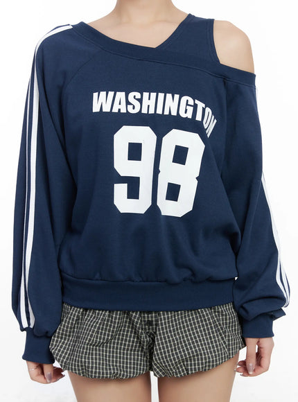 Off-Shoulder Graphic Sweatshirt CF503