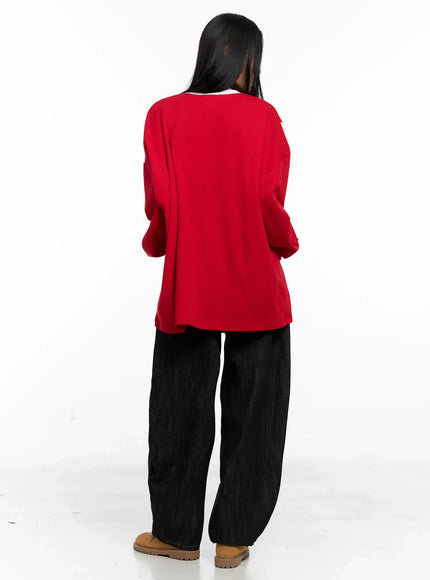 Oversized Graphic Jersey Sweatshirt CS509