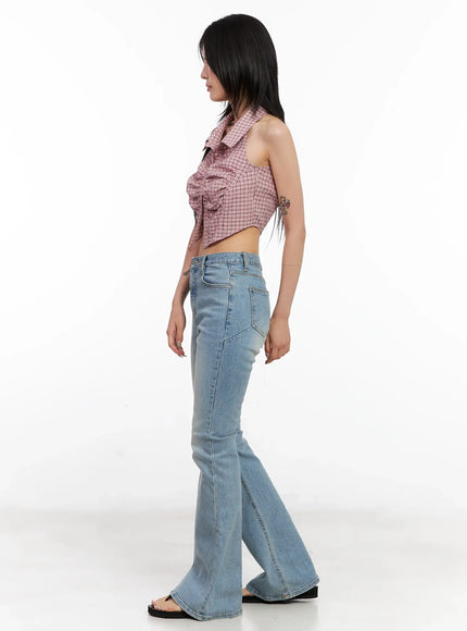 gingham-sleeveless-halter-top-cl525