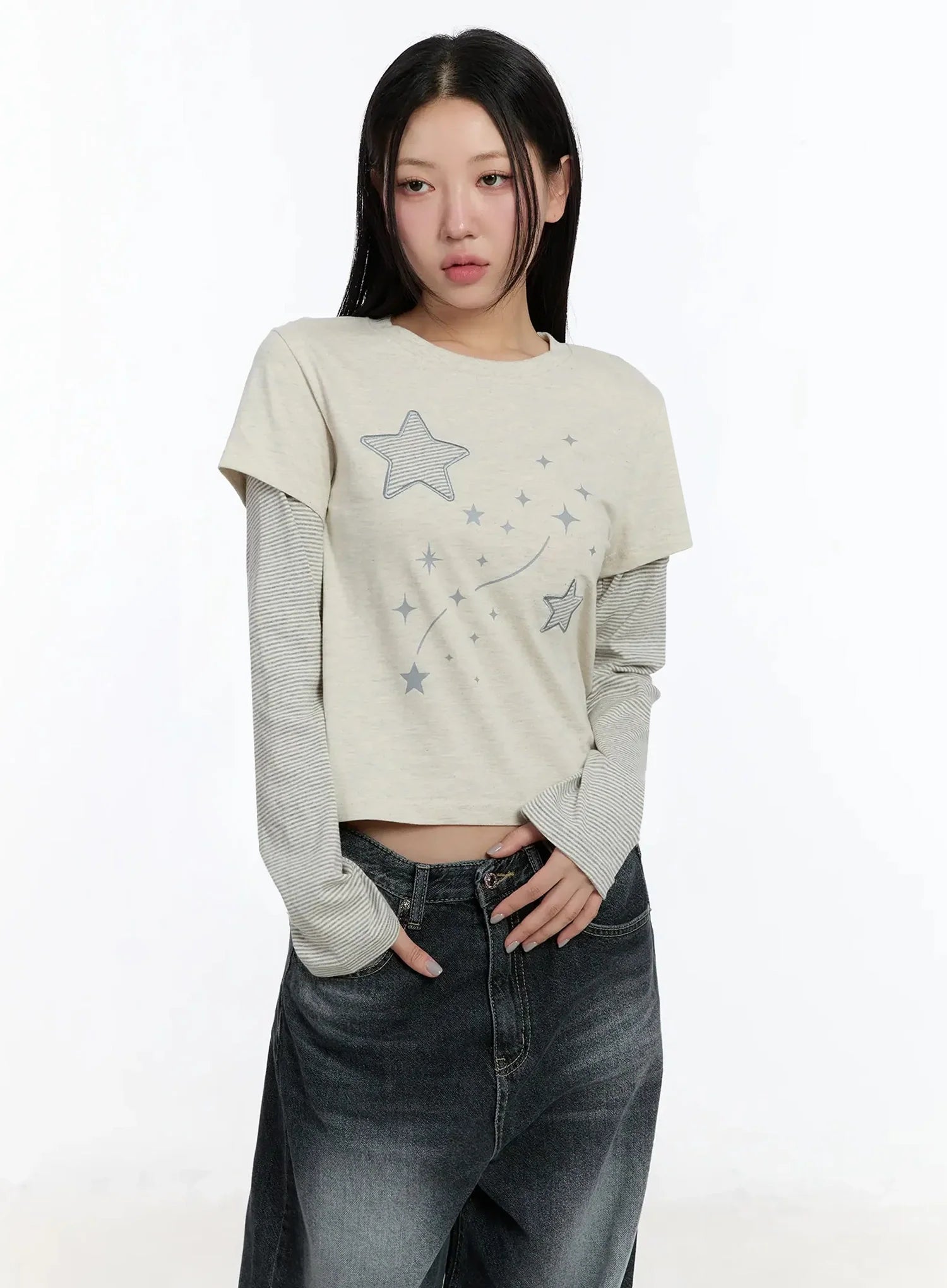 star-themed-layered-sleeve-top-im509