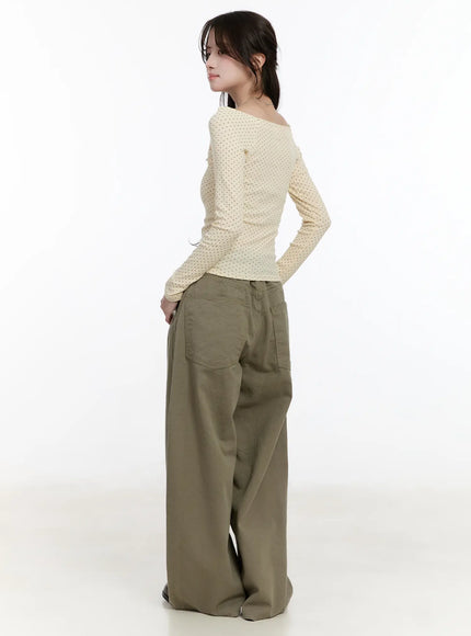 Pocket Detail Wide Leg Pants CM510