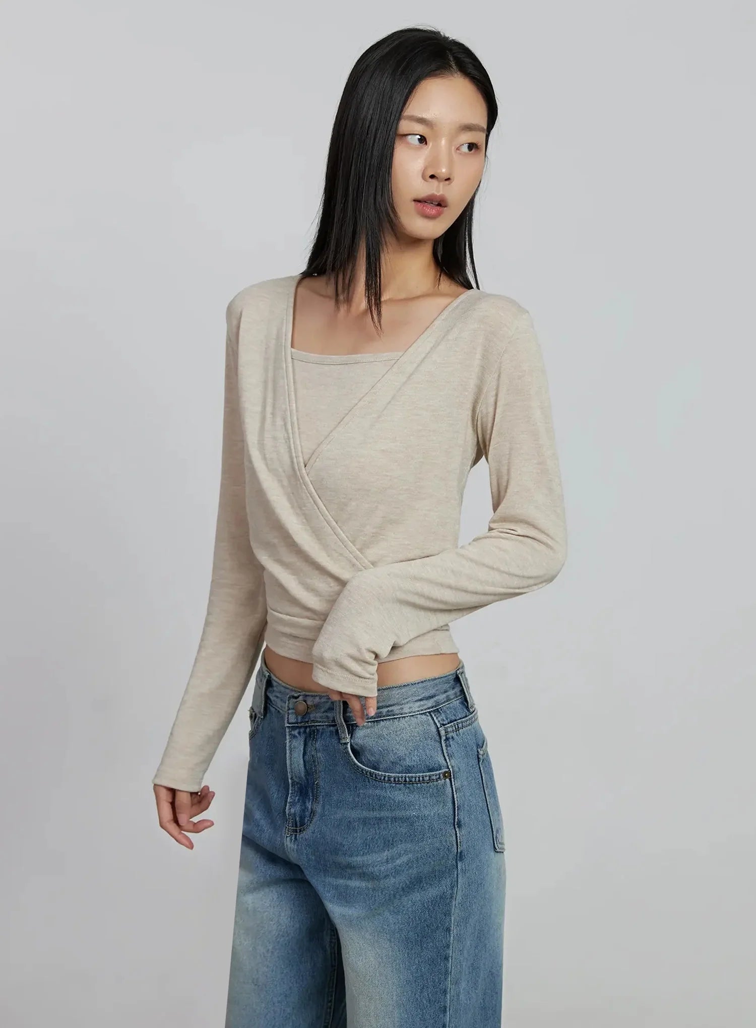 casual-wrap-v-neck-top-set-im520