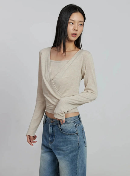 casual-wrap-v-neck-top-set-im520