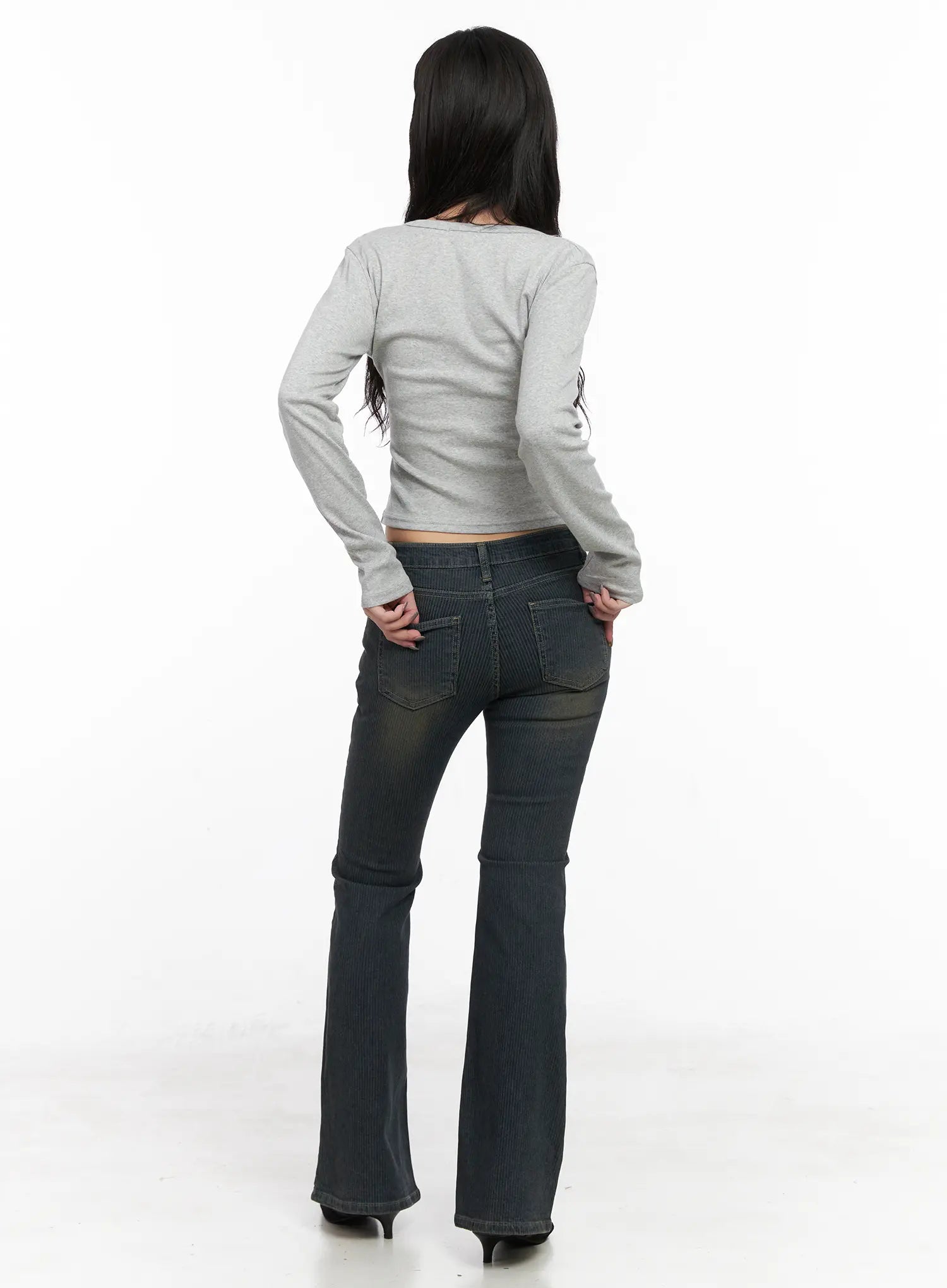 soleil-hip-pad-stripe-flared-jeans-cn512