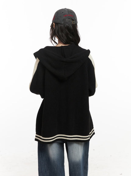 Oversized Hooded Knit Jacket CJ523