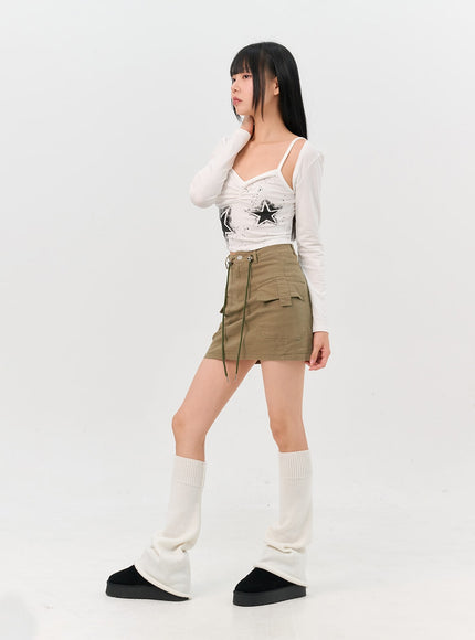 a-line-string-mini-cargo-skirt-in302