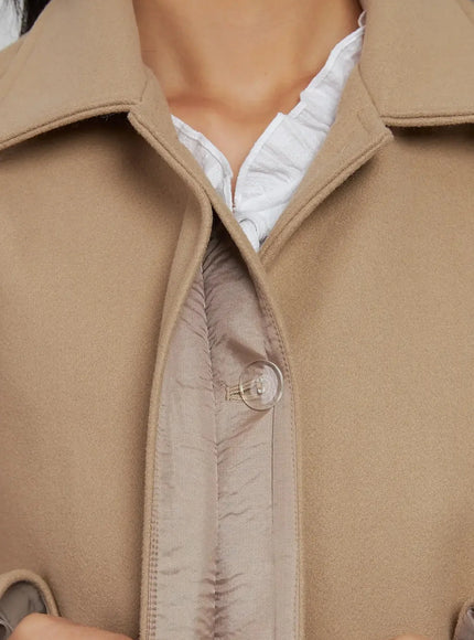 Tie Waist Cape Coat IJ509