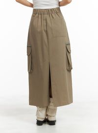 two-button-cargo-maxi-skirt-cm422