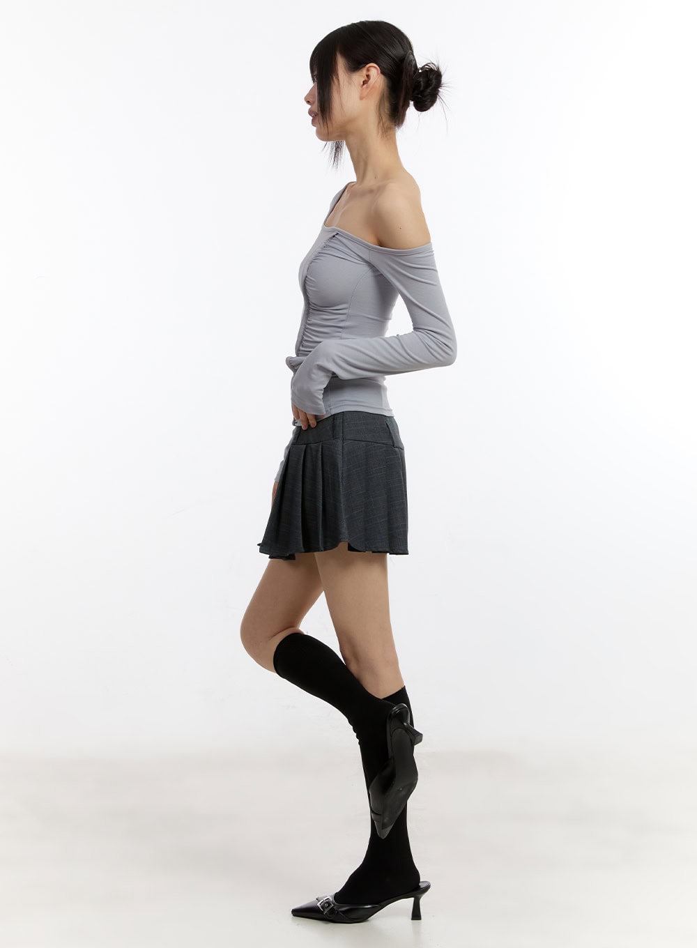 shirred-one-shoulder-long-sleeve-top-ca508